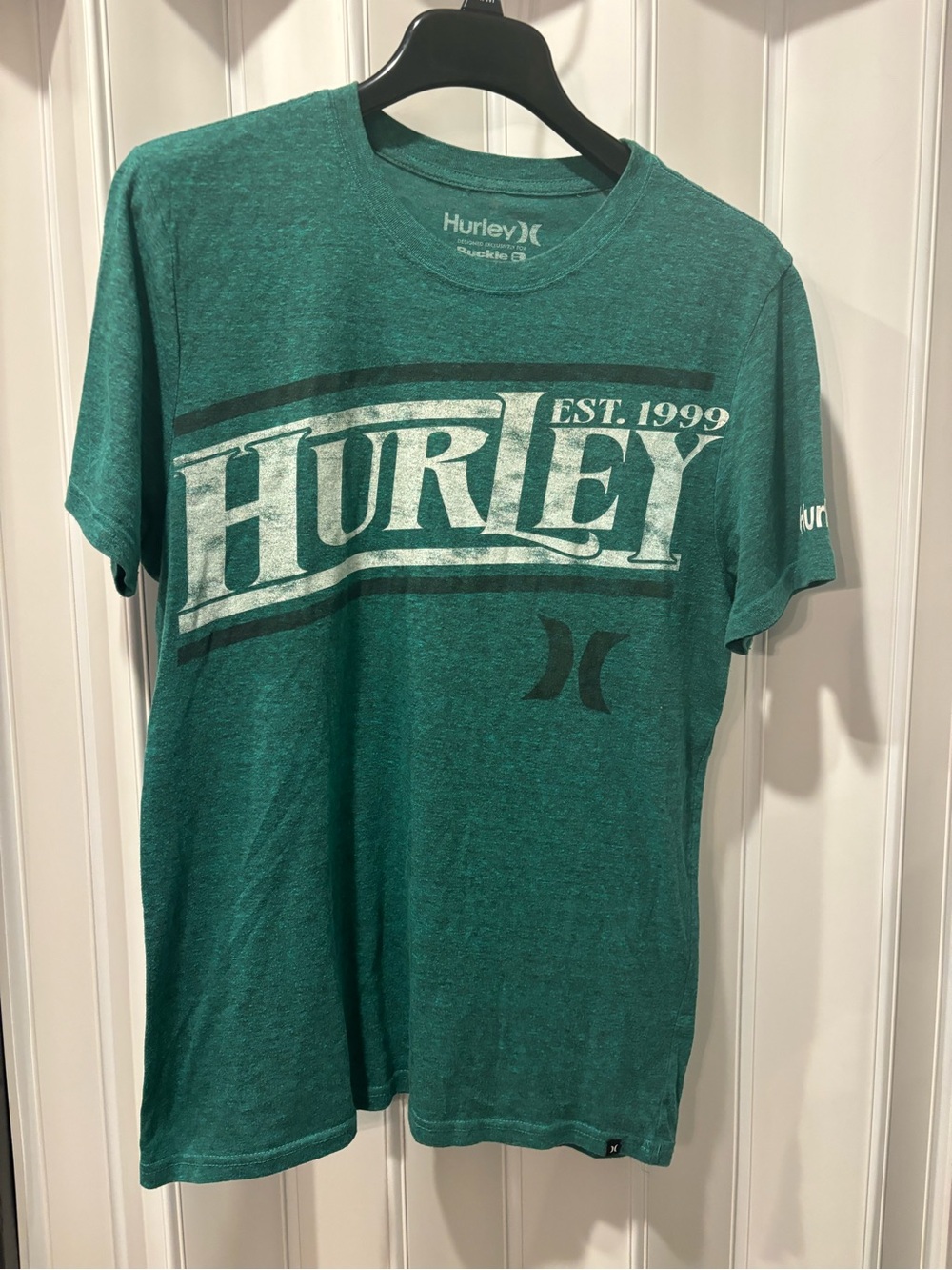 Hurley Men's Heather Green Graphic Logo T-Shirt Size Medium